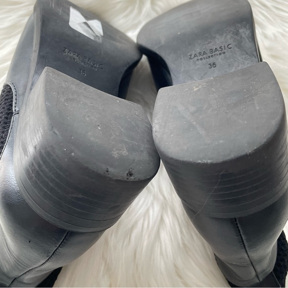 ZARA Black Heeled Leather Chelsea Boots - Picture 11 of 15